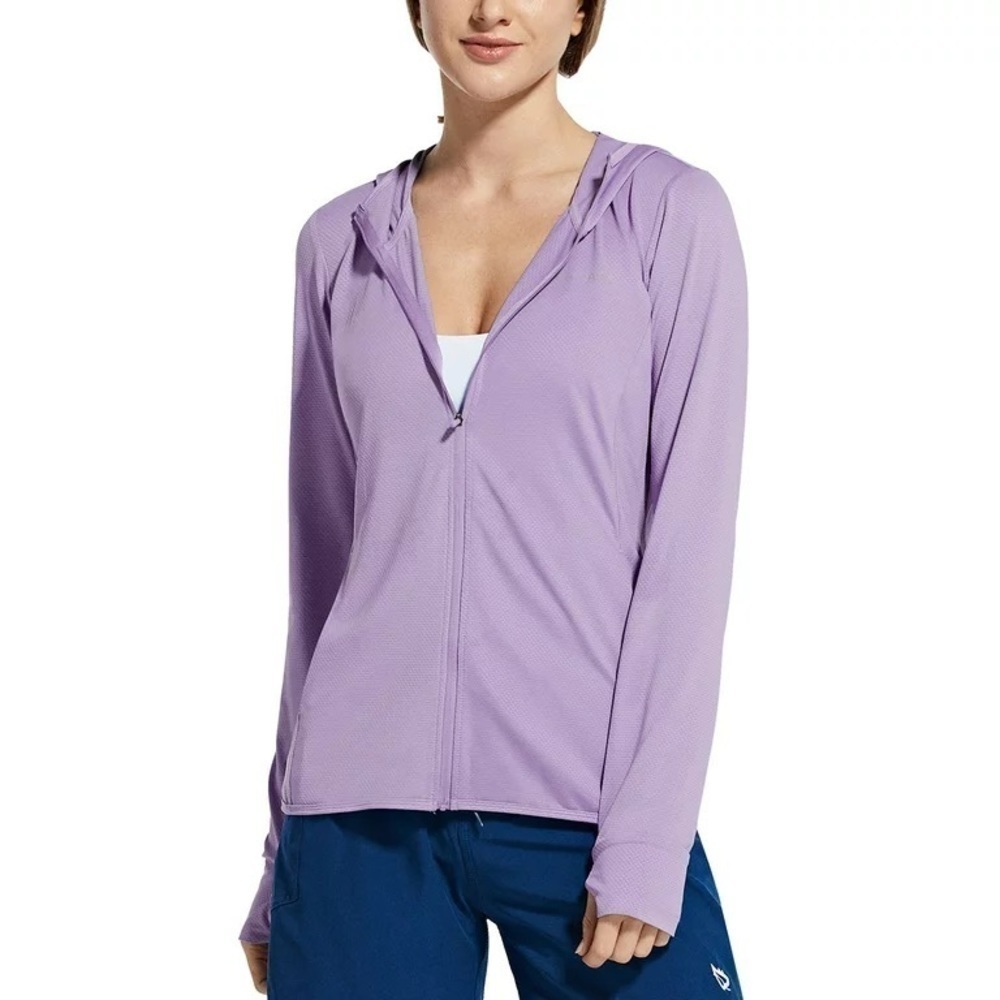 Long Sleeve Sun Protection Shirts Quick Dry UPF SPF 50+ Hooded Jackets Cooling - Picture 3 of 7